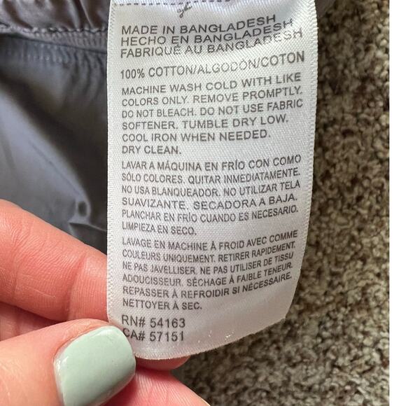 NWT Nautica Women's Cotton Roll-Tab Utility Pants, XXL Gray, Elastic Waist - Picture 9 of 12